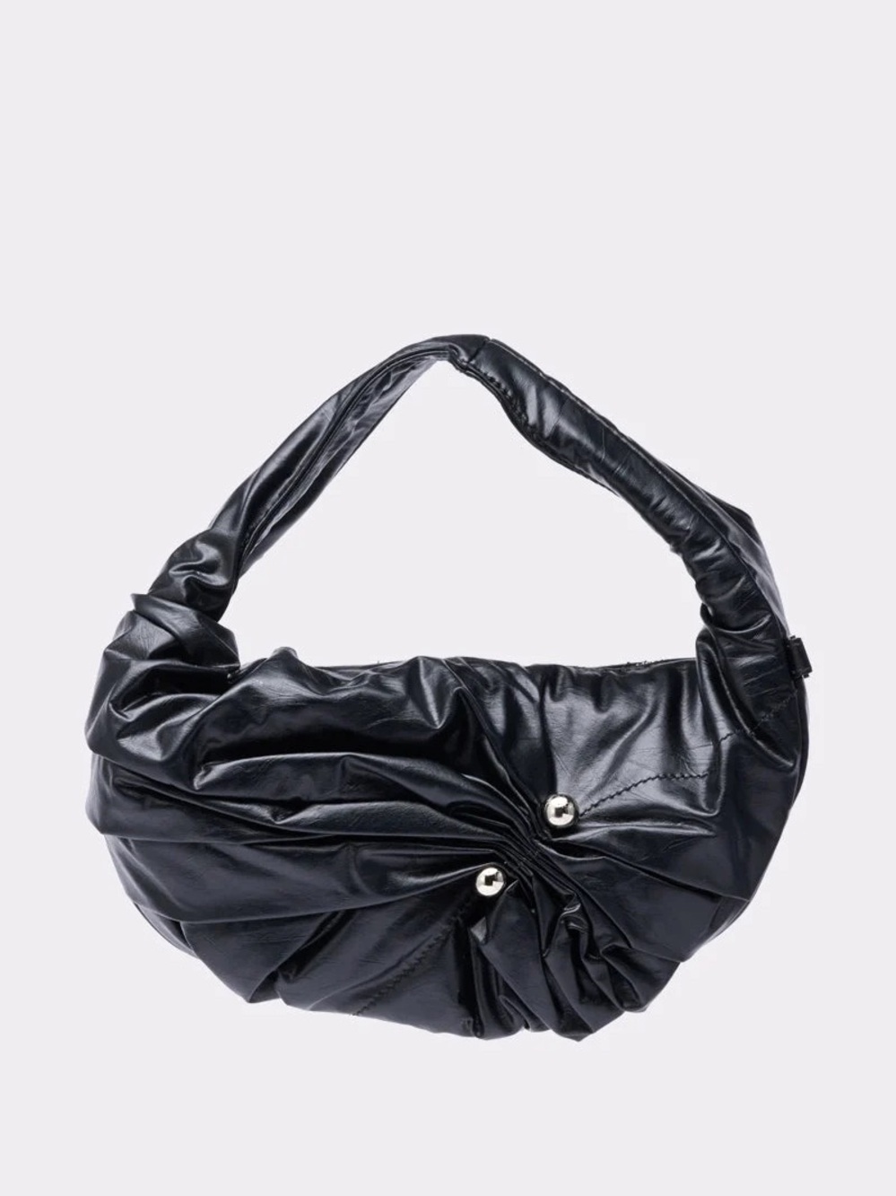 AKIRA Black Ruched Mini Shoulder Bag